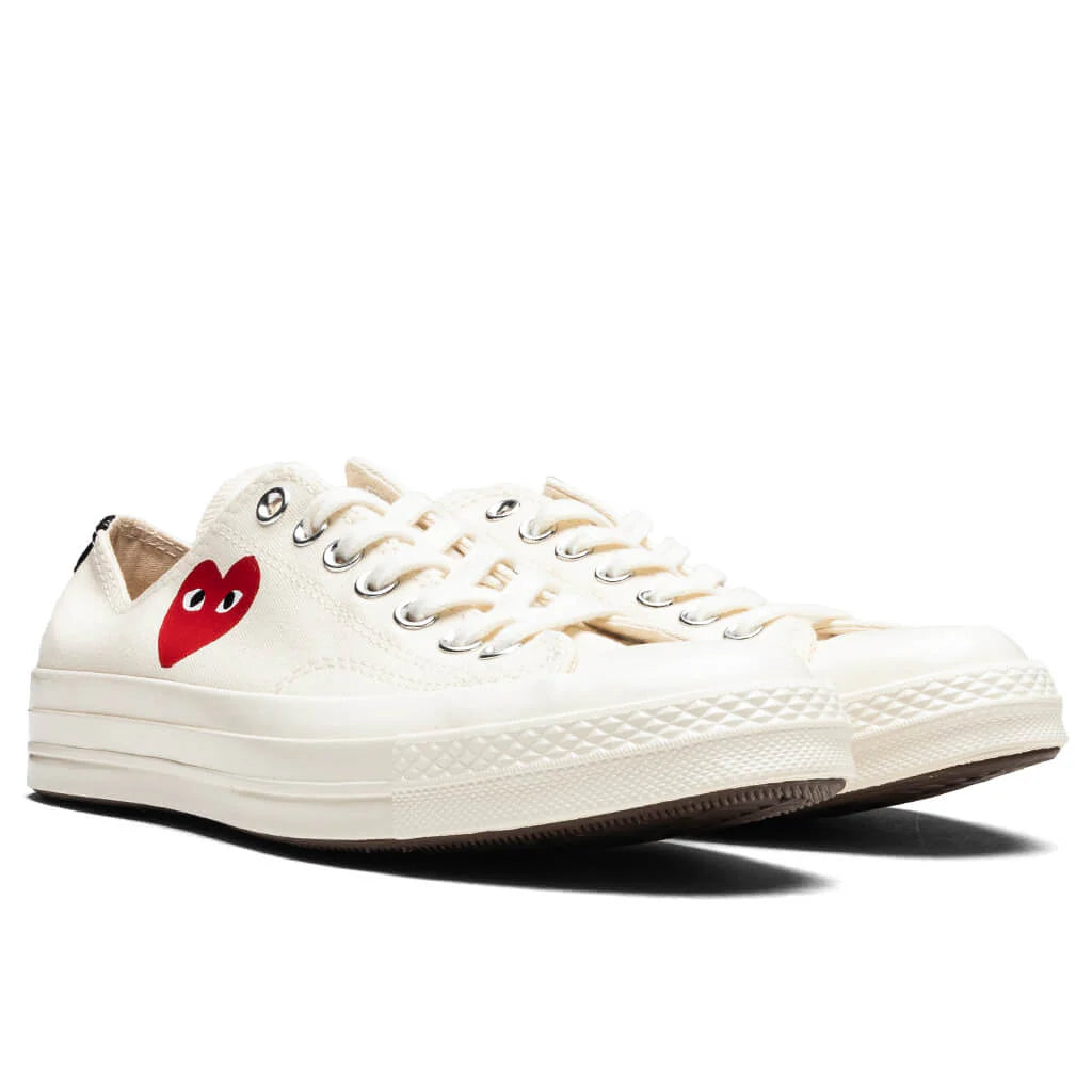 Converse x Comme Des Garcons PLAY All Star Chuck 70 Ox Small Red Heart White