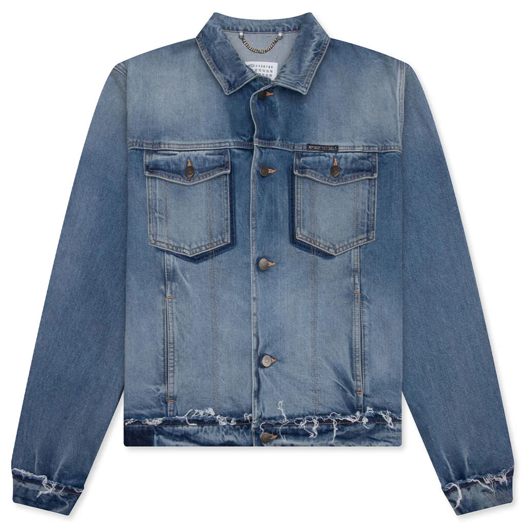 Denim Caban Jacket Washed Blue
