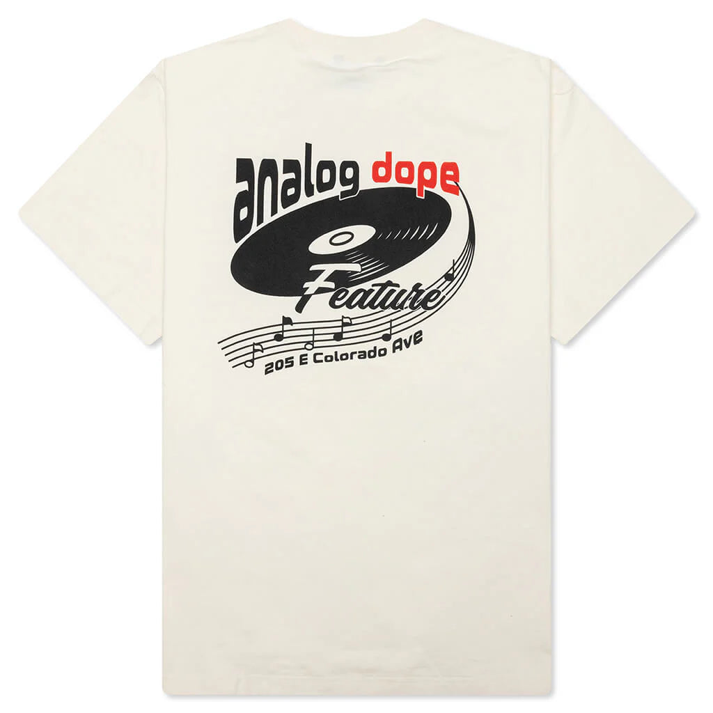 Feature x Analog Dope Spin Vinyl Tee Cannoli Cream