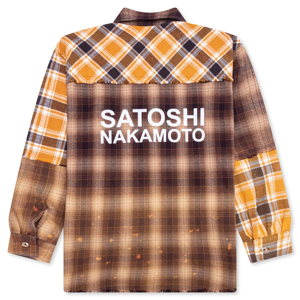 Patchwork Logo Flannel Yellow Brown