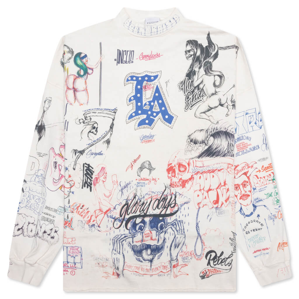 Saint Michael x Born X Raised LA L S Tee White