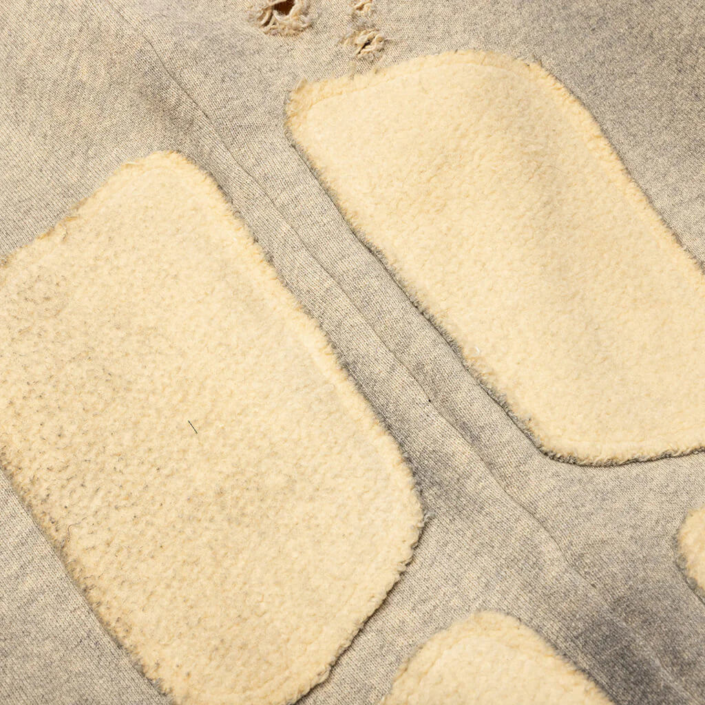 Destroyed Patchwork Moto Sweat Destroyed Heather