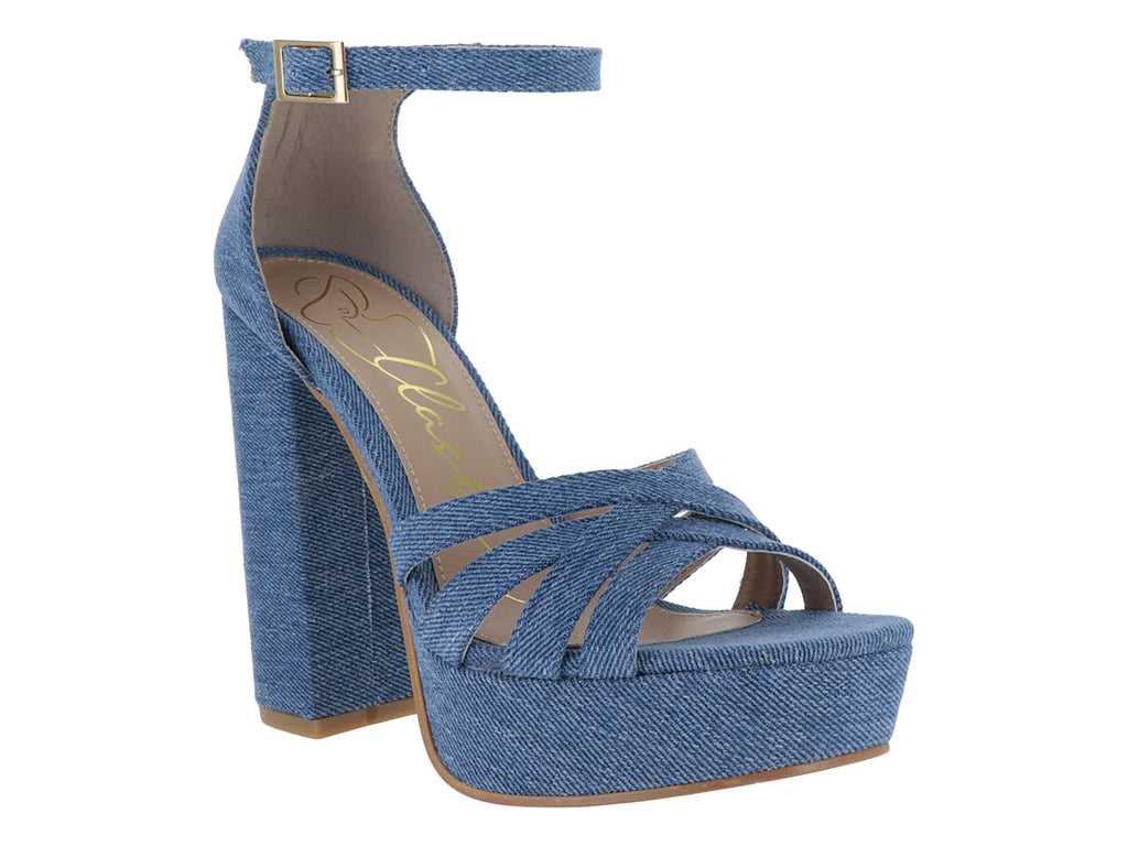 Sandalias Clasben de Mezclilla Azul para Mujer