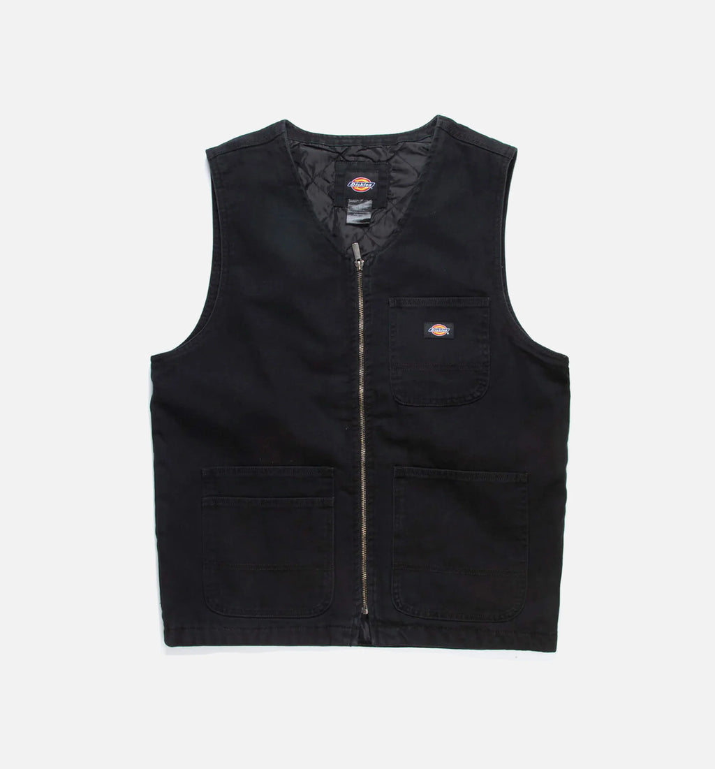 Diamond Quilted Mens Vest Black