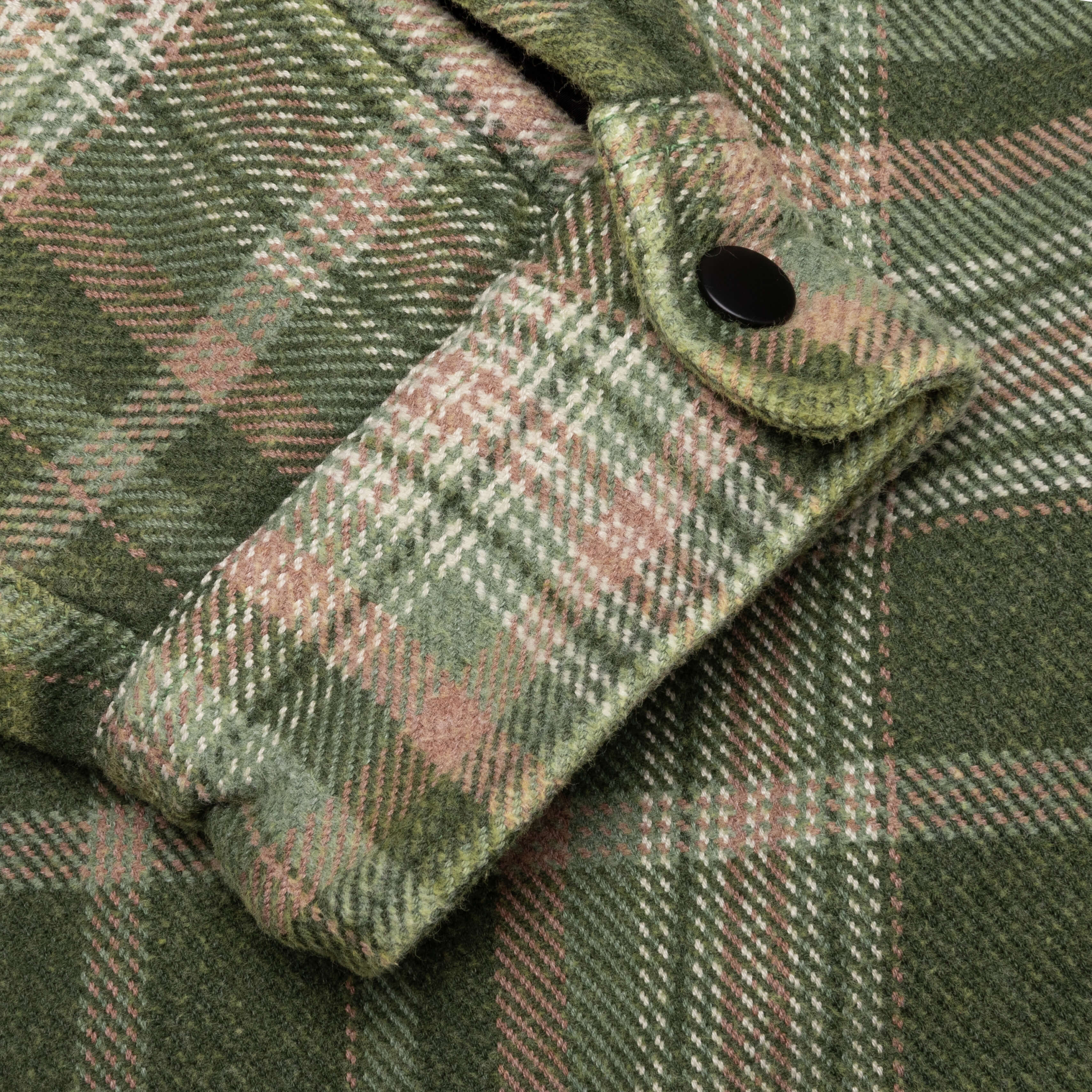Heavy Washed Plaid Shirt Green