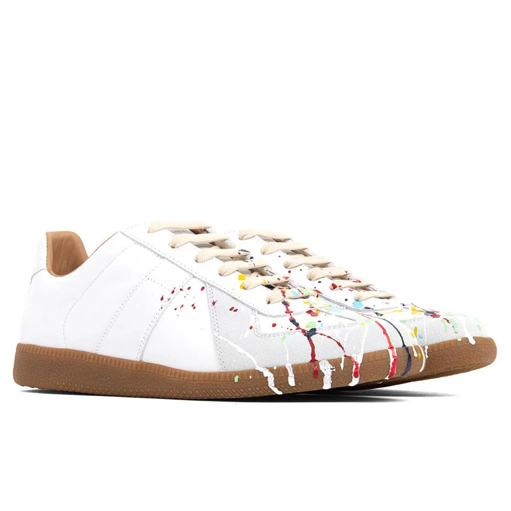 Replica Low Top Suede Paint Drop White Multi