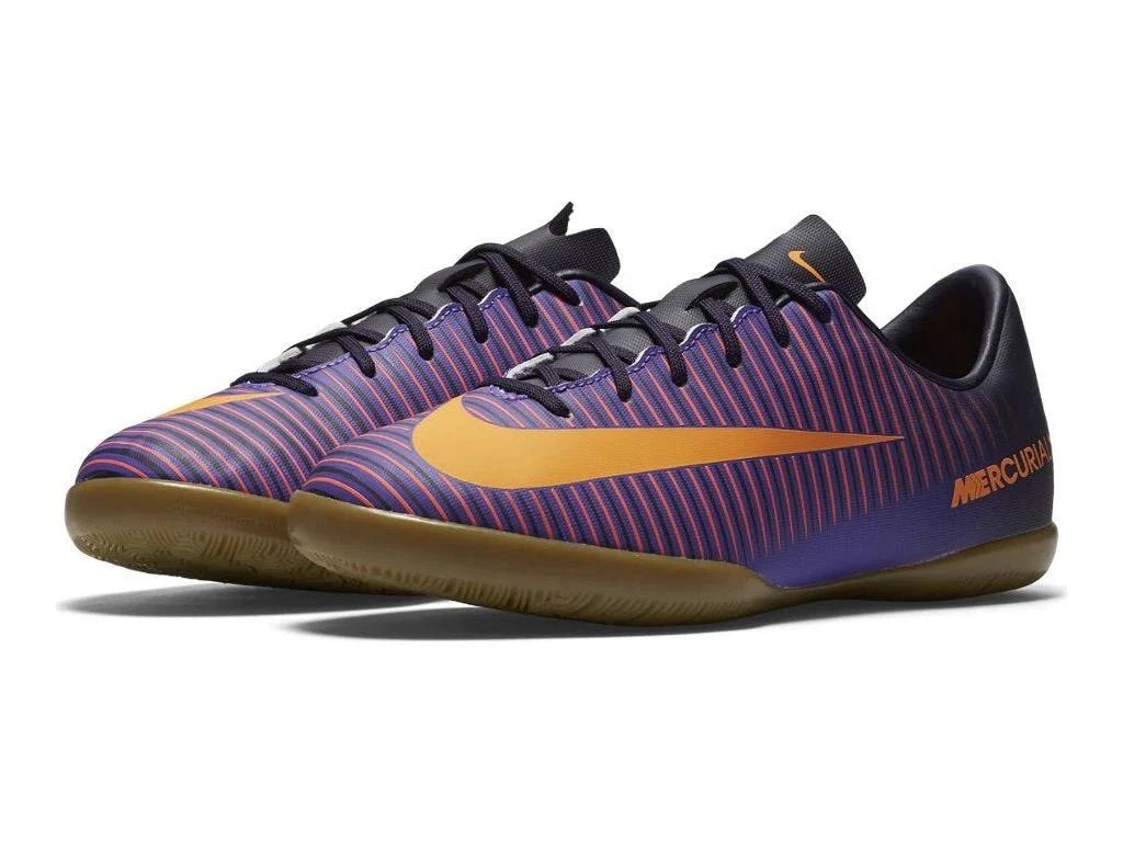 Nike Jr MercurialX Vapor XI IC Indoor Soccer Shoes Purple Orange Grape