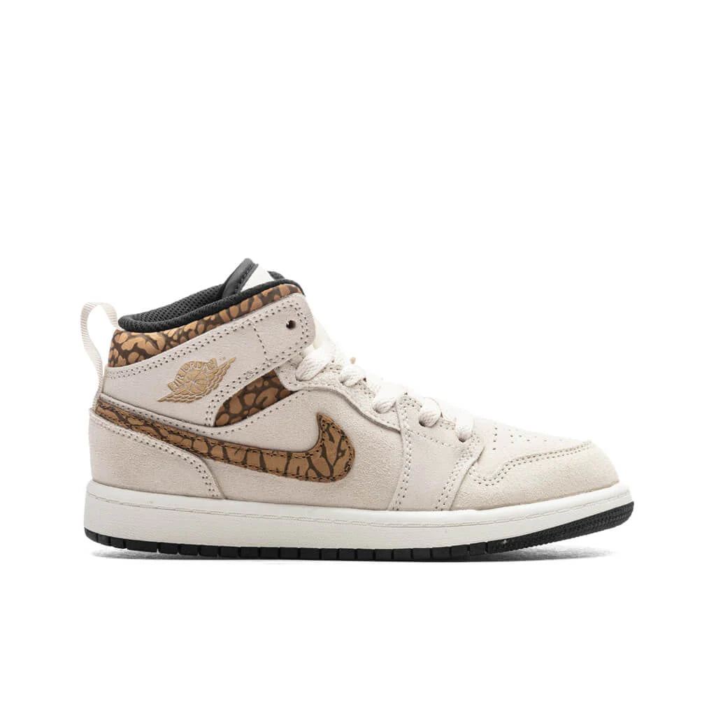 Jordan 1 Mid SE PS Light Orewood Brown Metallic Gold White