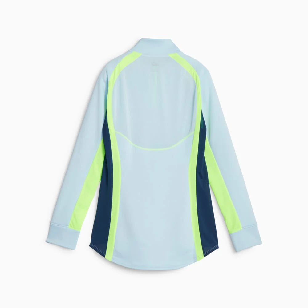 PUMA Womens Individualblaze 1 4 Zip Training Top Silver Sky Persian Blue