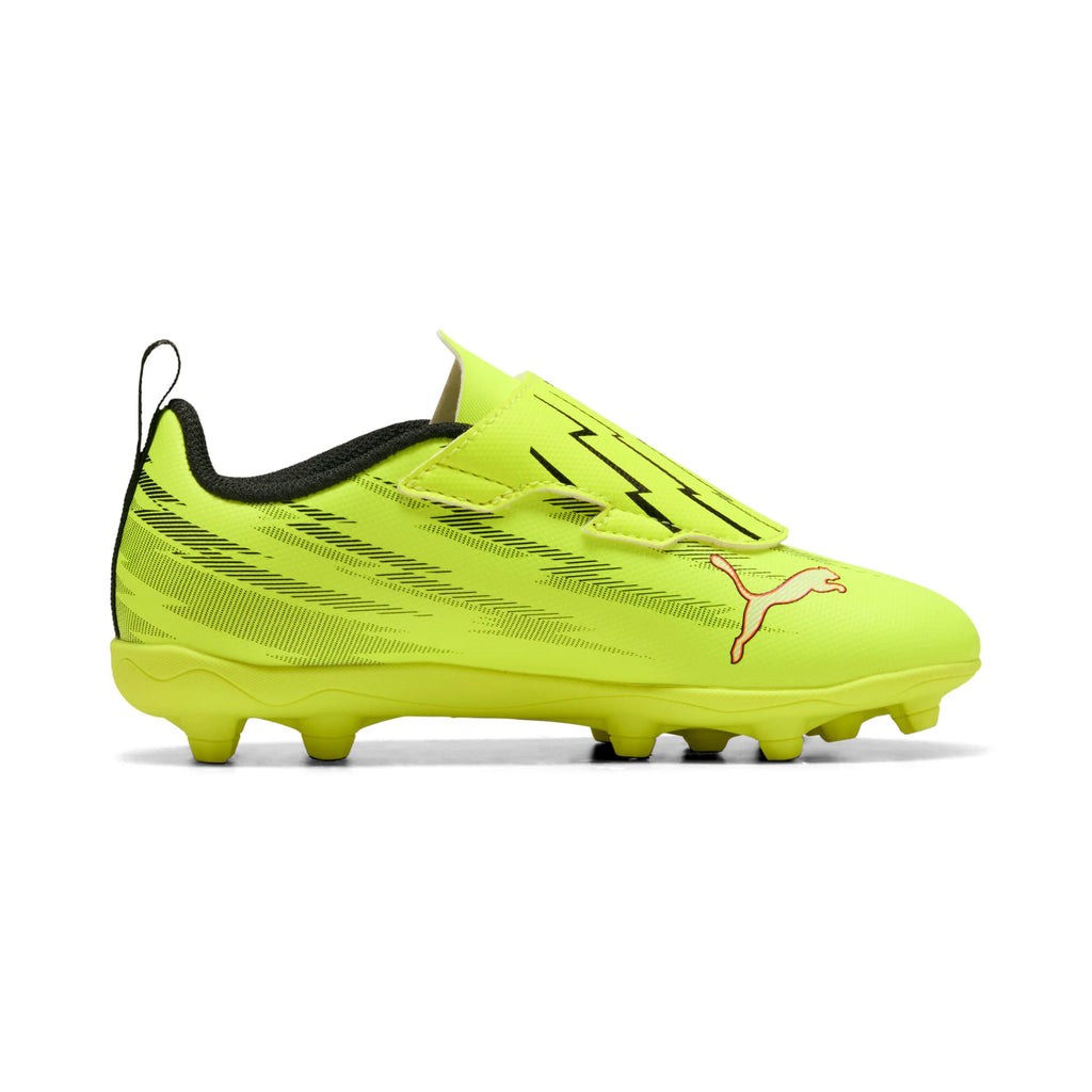 PUMA Ultra 6 Play V FG AG RB Firm Multi Ground Youth Soccer Cleats Yellow Black Red