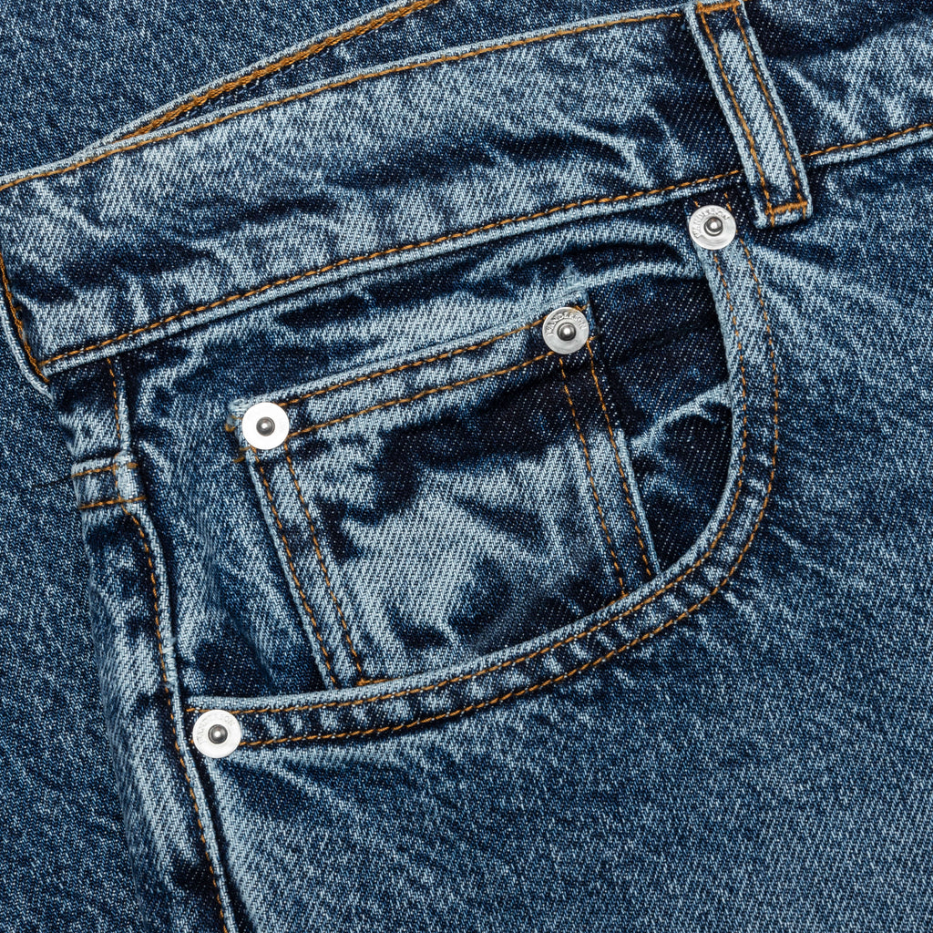 5 Pocket Straight Leg Trousers Mid Blue