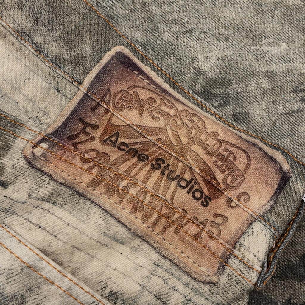Printed Wide Leg Pants Cold Grey