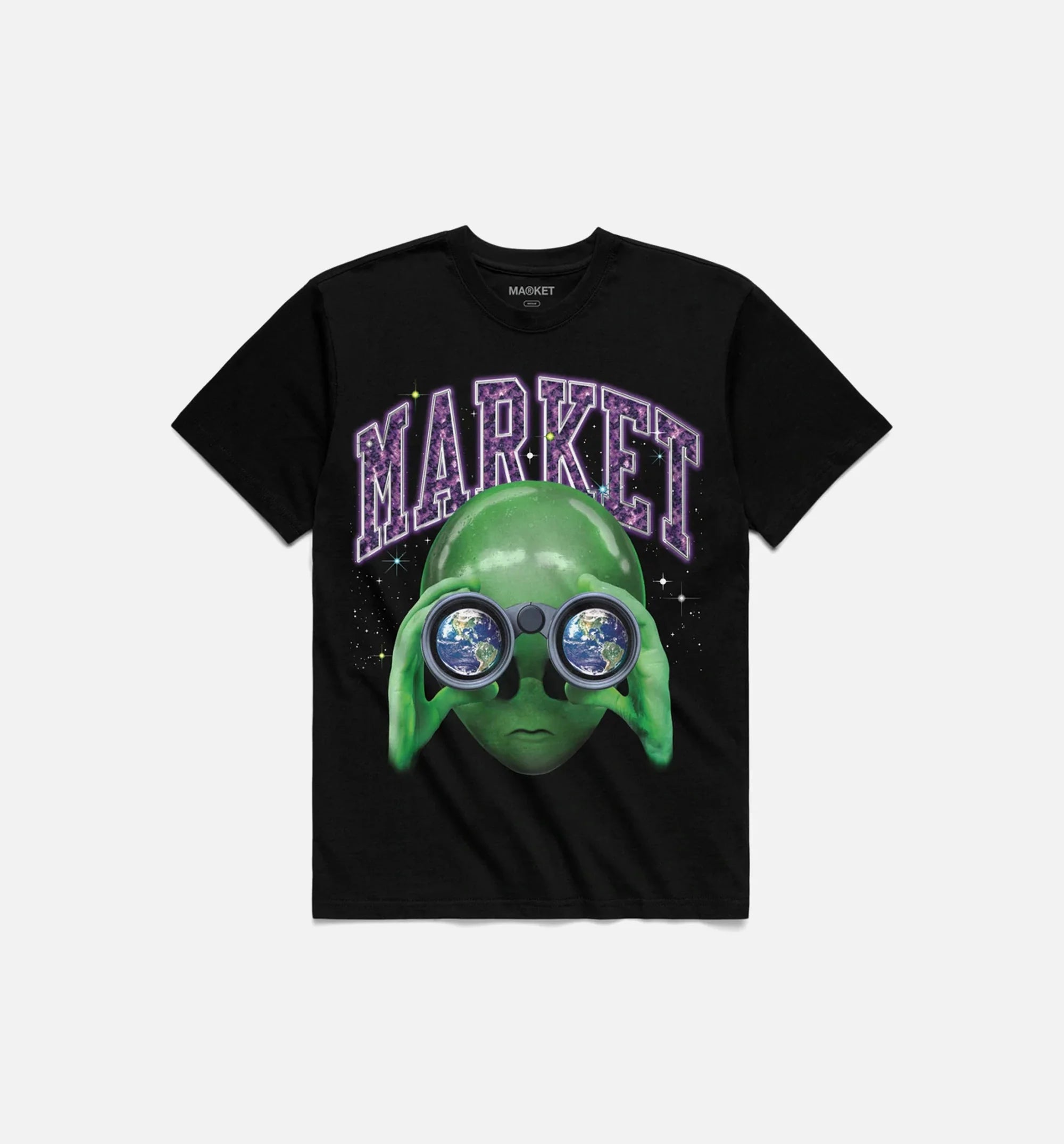 Alien Sightseeing Glow Mens Shirt Sleeve Shirt Black