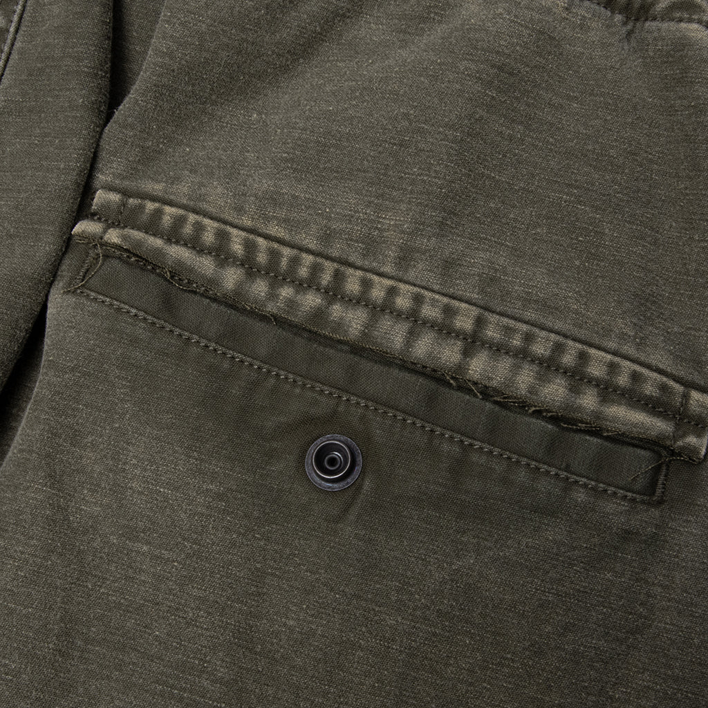 Cotton Satin Cargo Trousers Dark Green