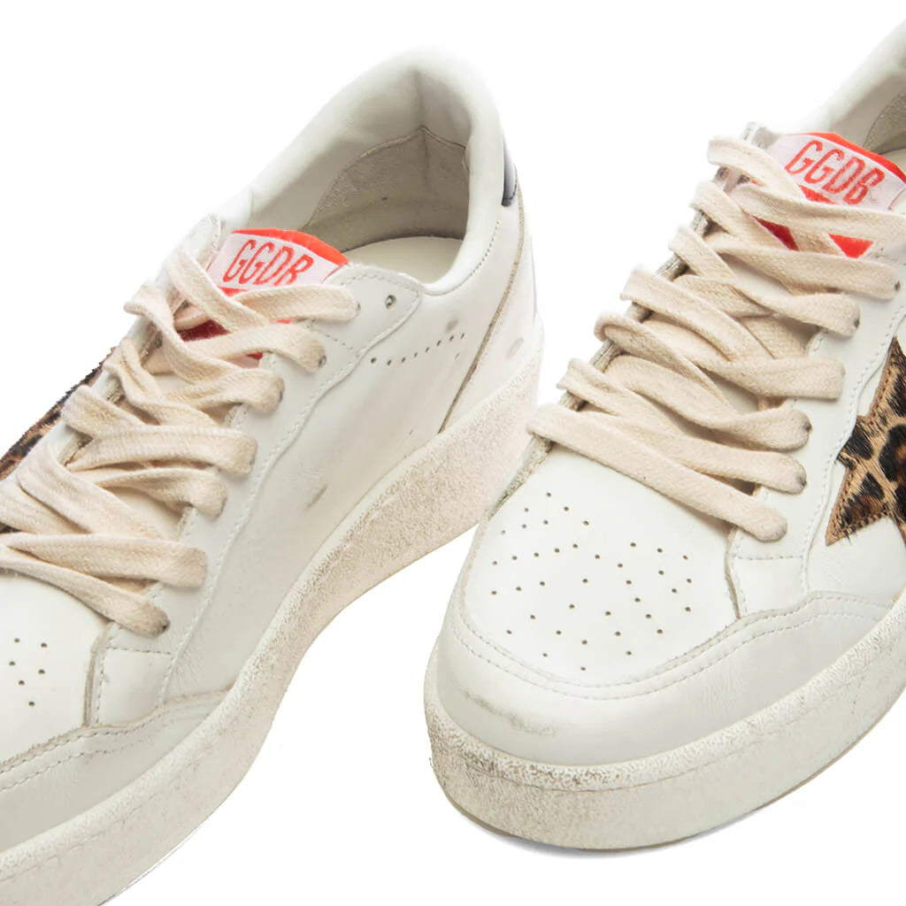 Womens Ball Star White Beige Leopard Black