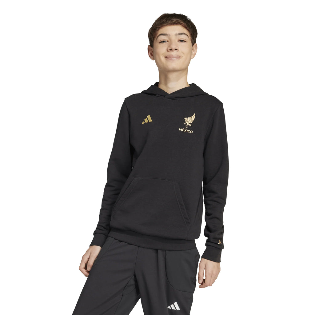 adidas Mexico Gold DNA Hoodie Kids Black Gold