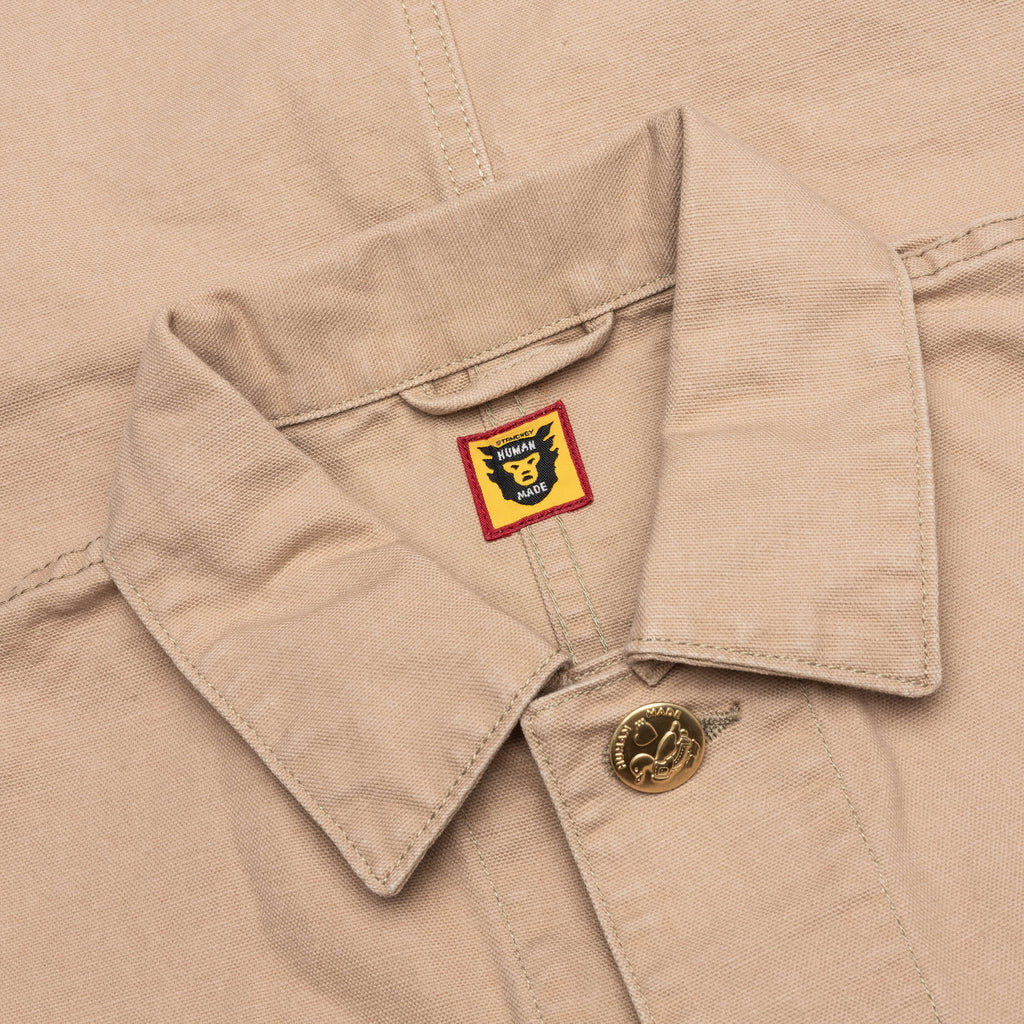 Washed Duck Coverall Jacket Beige
