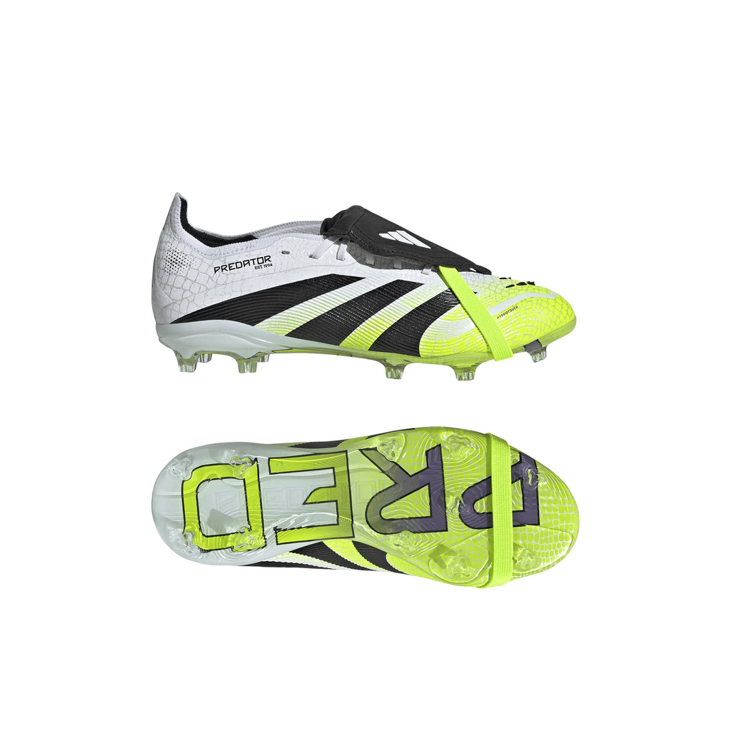 adidas Predator Elite Fold Over Tongue Youth Firm Ground Soccer Cleats White Black