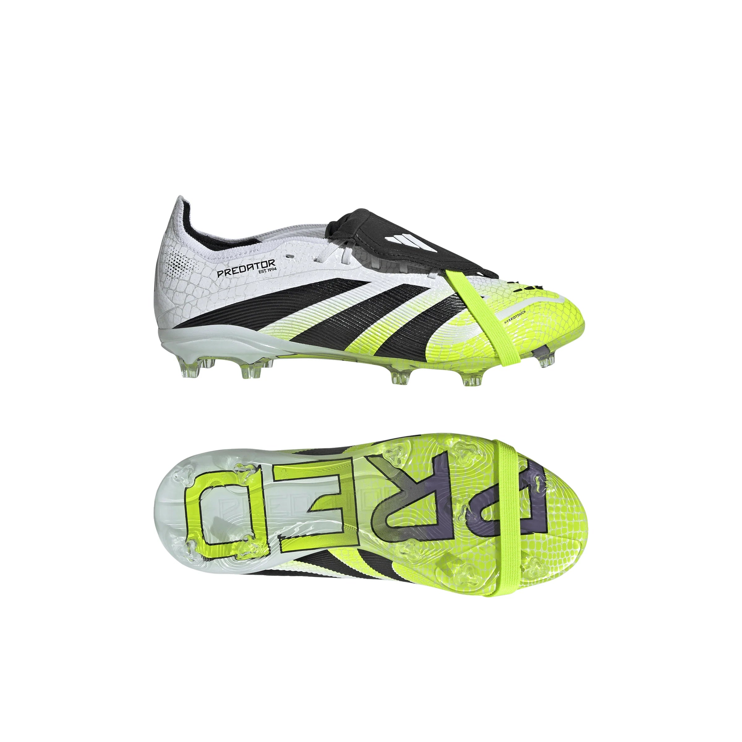 adidas Predator Elite Fold Over Tongue Youth Firm Ground Soccer Cleats White Black