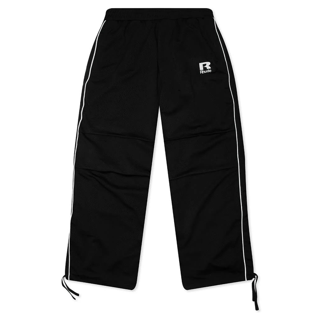 Rhude Mesh Piping Parachute Track Pant Black White