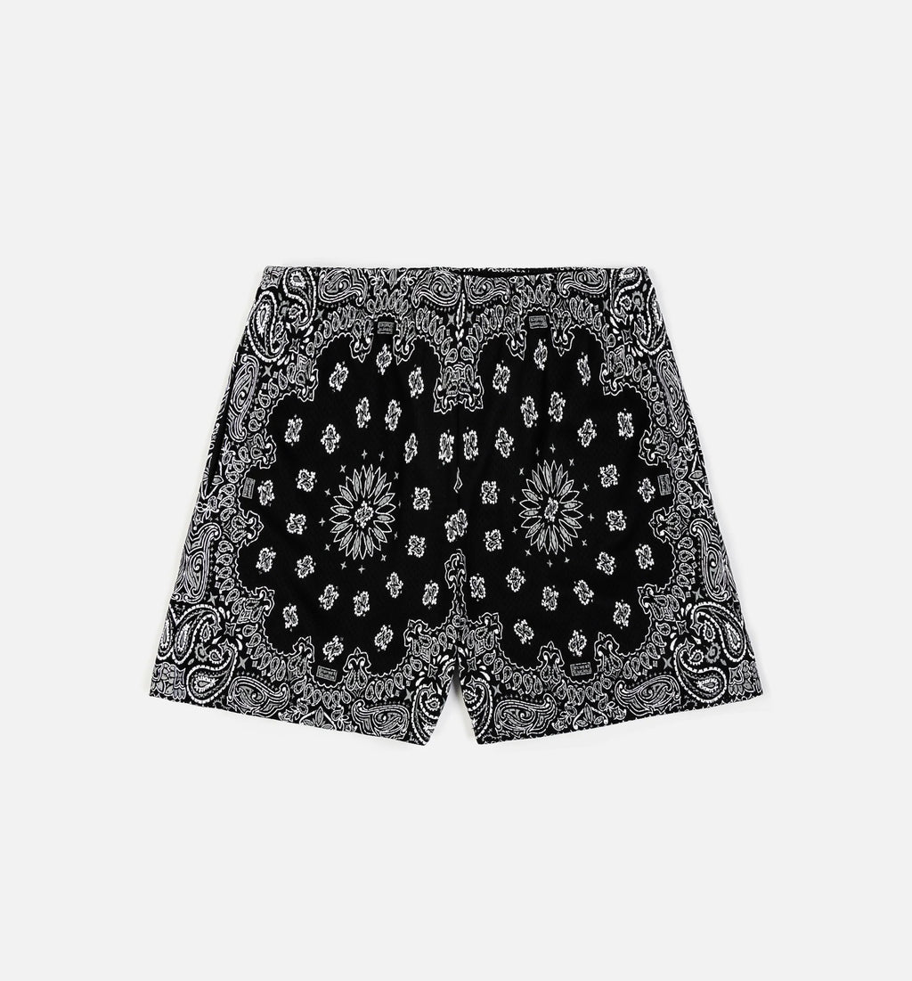 Screenprinted Paisley Two Tone Mens Short Black White