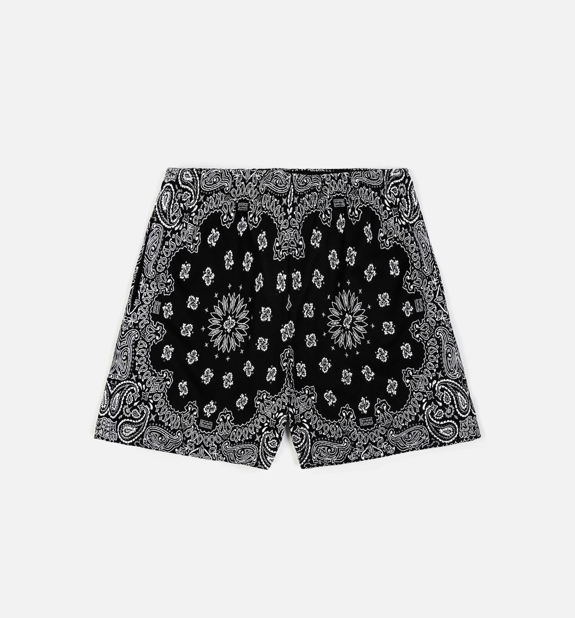 Screenprinted Paisley Two Tone Mens Short Black White