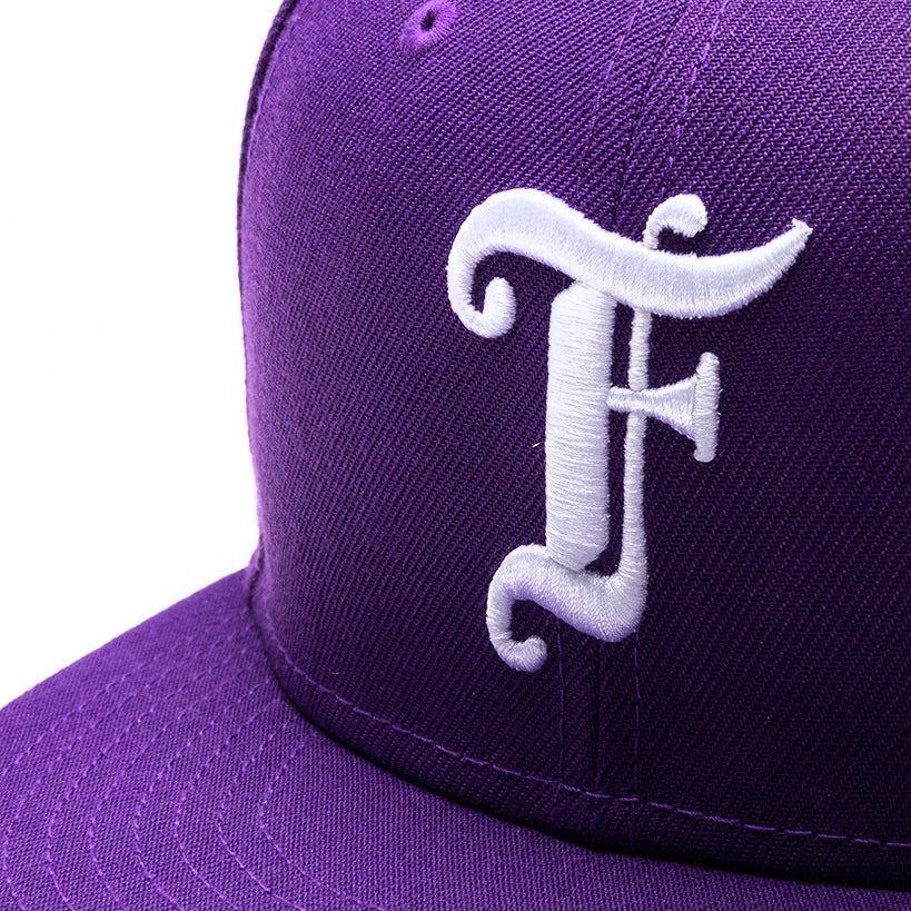Feature x New Era Old English F Snapback Hat w Pin Deep Purple