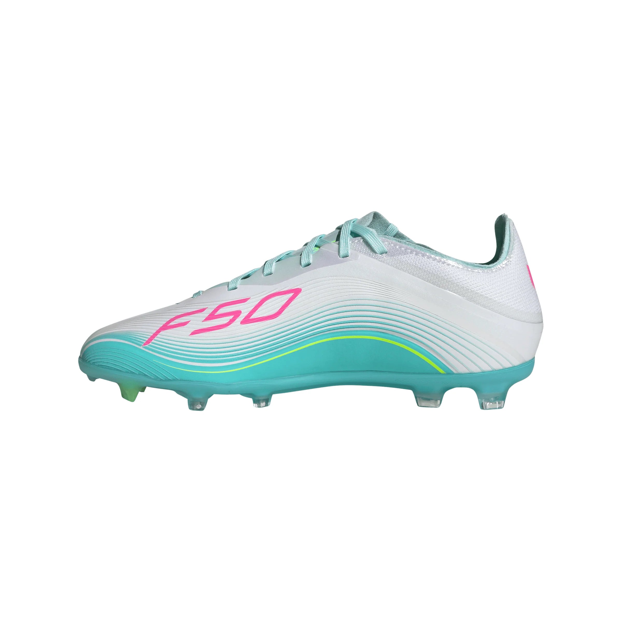 adidas F50 Messi Elite FG Firm Ground Youth Soccer Cleats White Pink Aqua