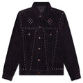 14W Corduroy Studded Jean Jacket Black