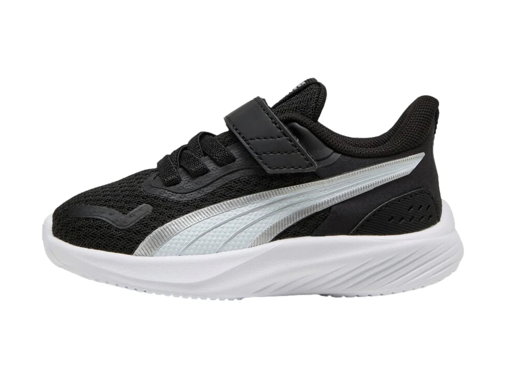 Tenis Puma Pounce AC Negro y Plata para Niño