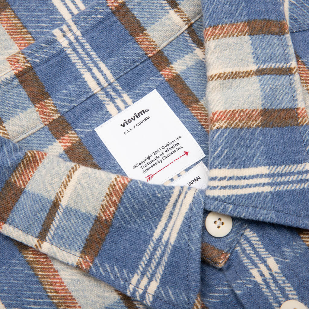 Pioneer Khadi Check Shirt L S Blue