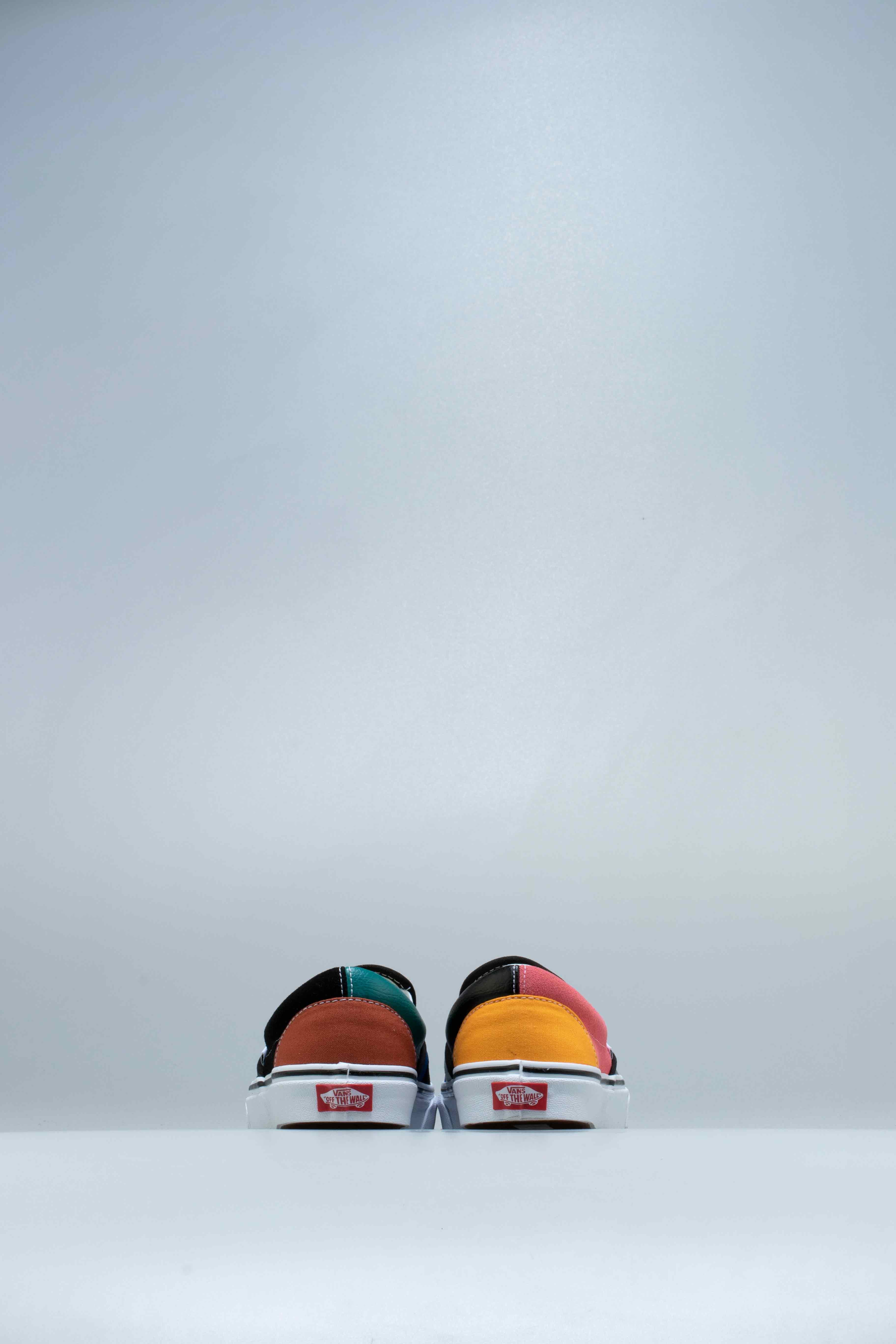 Slip On Patchwork Mens Shoe Multi White