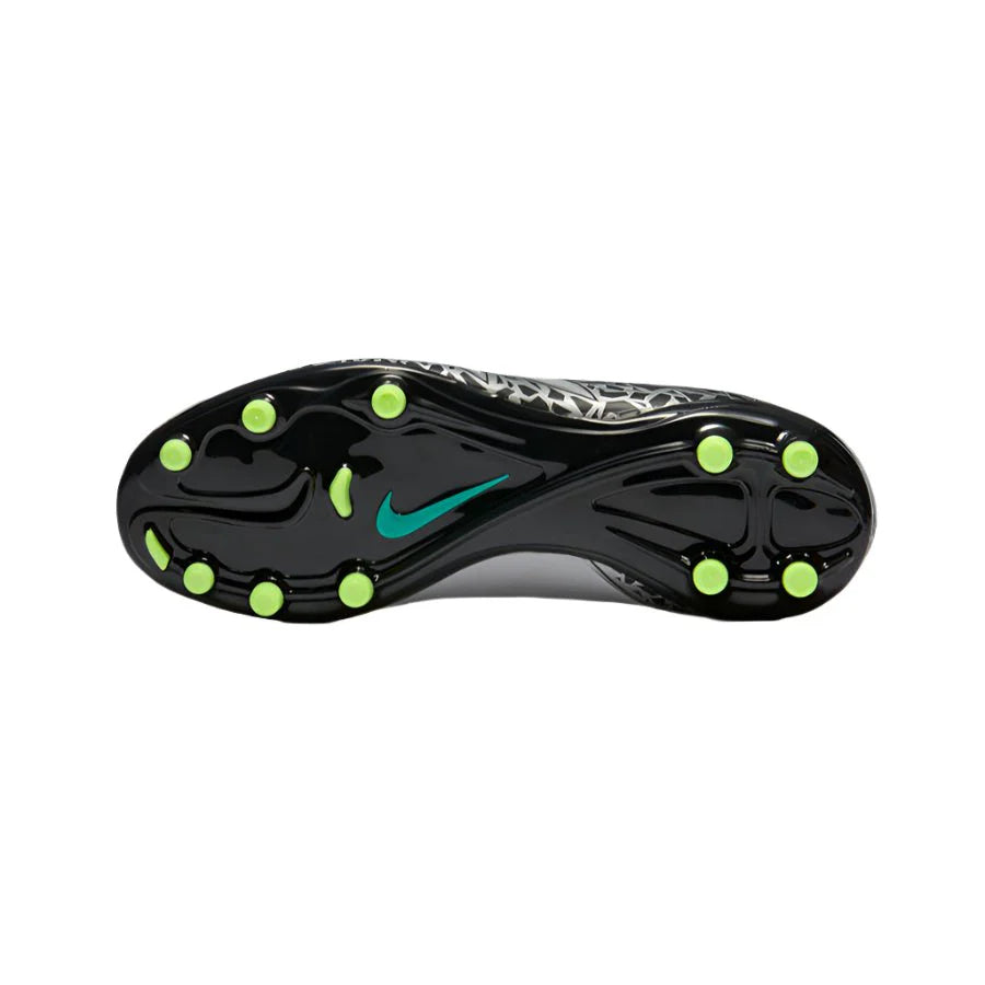 Nike JR Hypervenom Phelon II FG Soccer Cleats Pure Platinum Metallic Silver Ghost Green