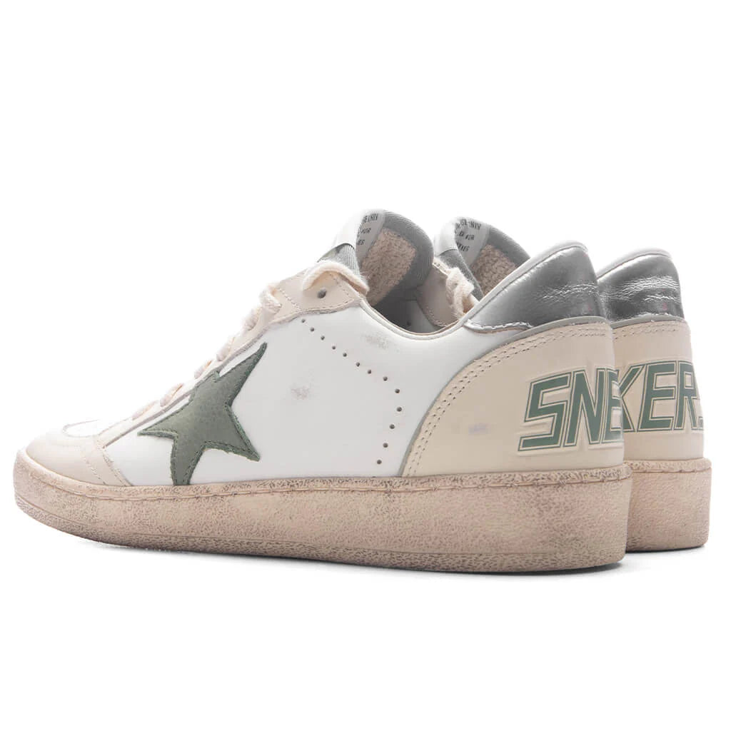 Womens Ball Star White Green Silver