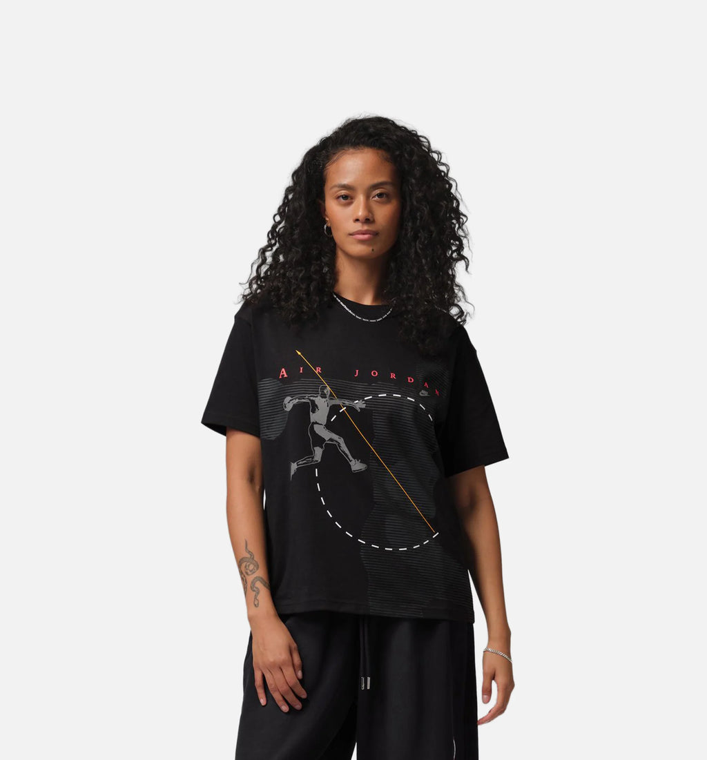 Flight Graphic Womens Short Sleeve Shirt Black Smoke Grey