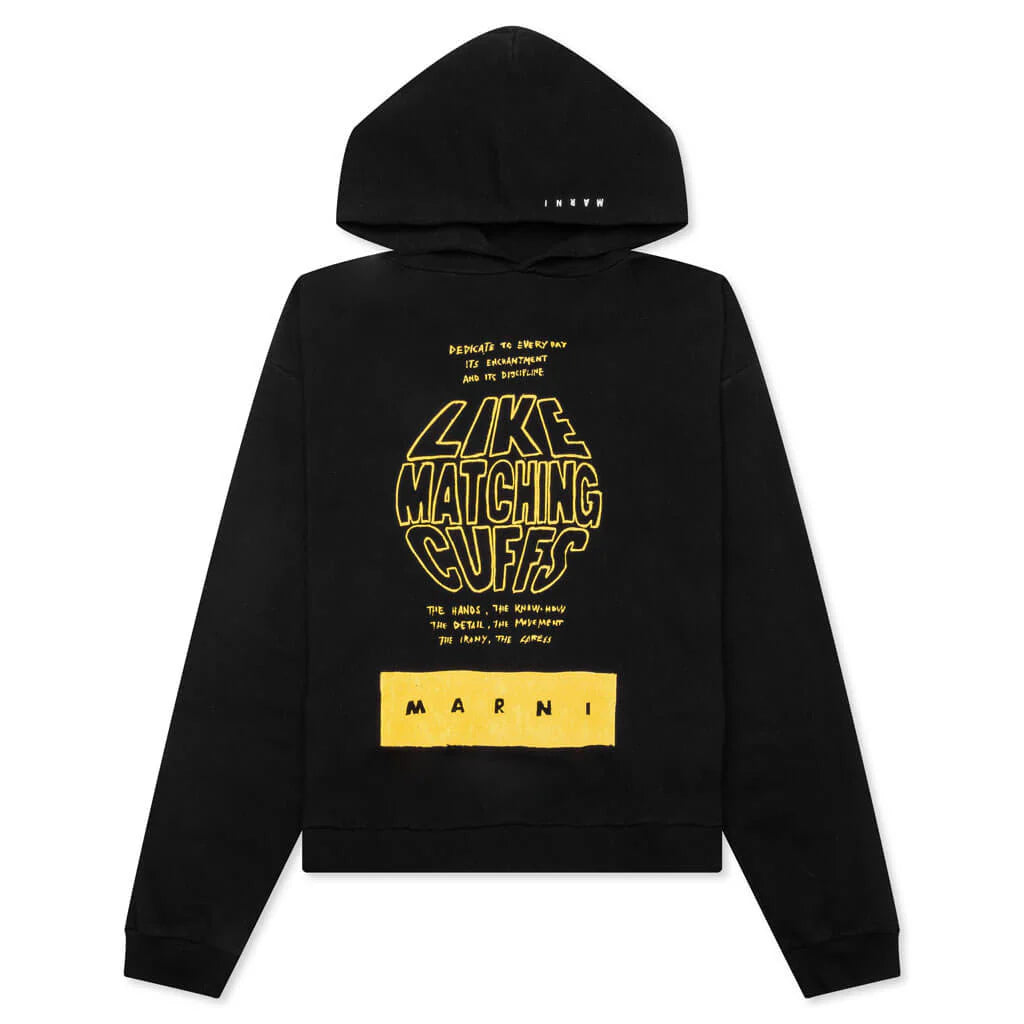 Maxi Slogan Hoodie Black
