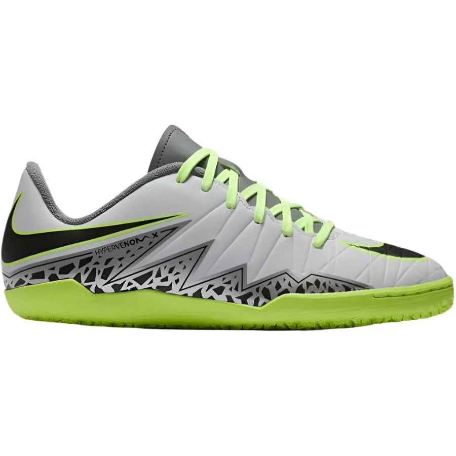 Nike JR HyperVenom Phelon II IC Indoor Shoes Pure Platinum Black Green