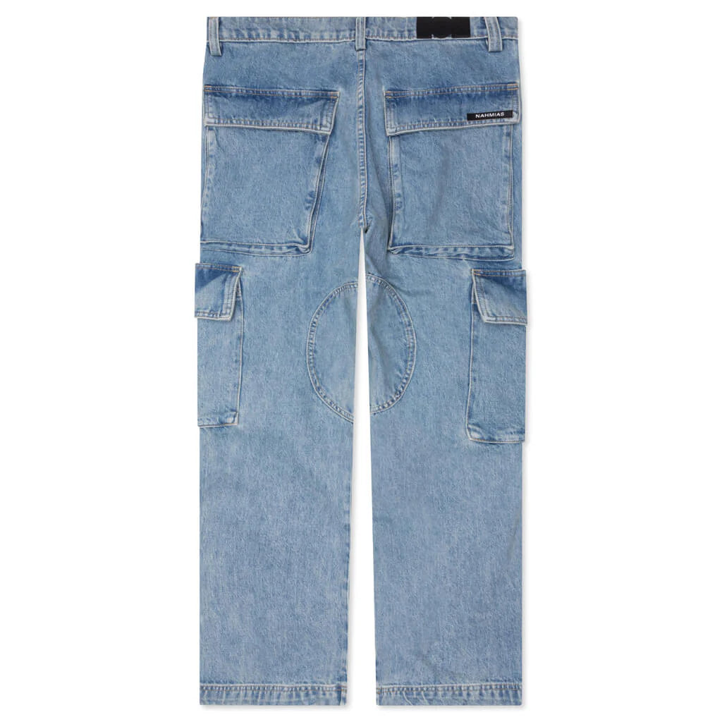 Denim Logo Cargos Light Wash