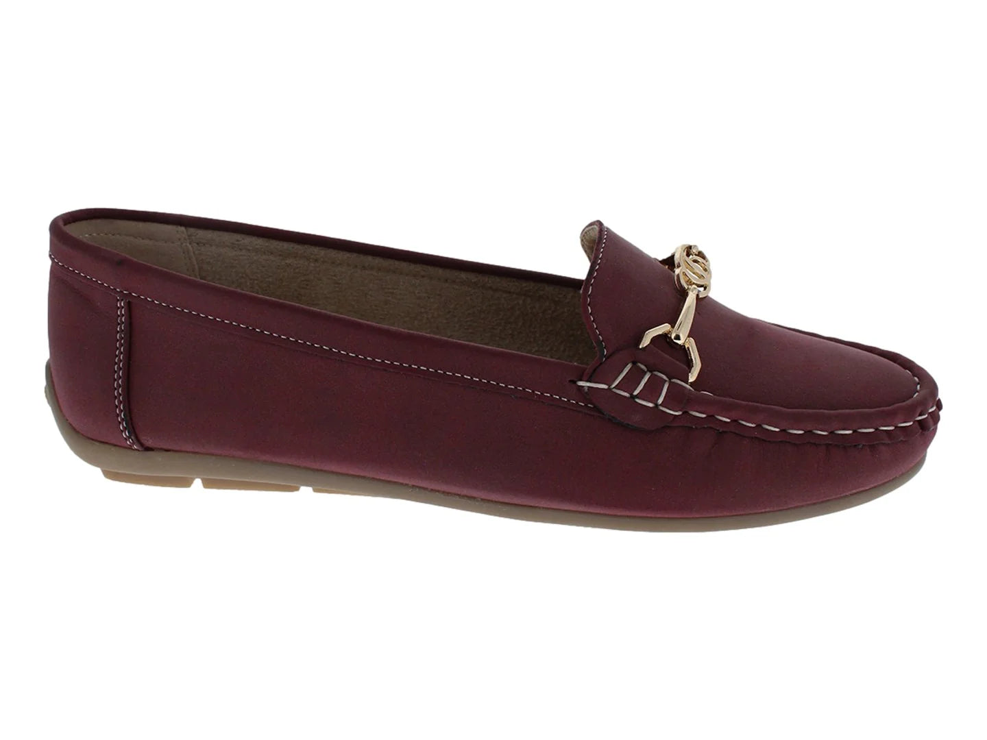Zapatos Mocasines Comfort Fit Burgundy para Mujer