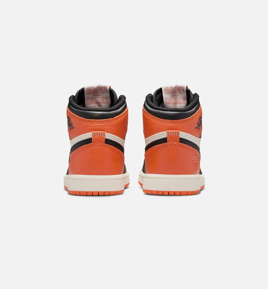 Air Jordan 1 Retro High OG Shattered Backboard Preschool Lifestyle Shoe Black Black Sail Starfish