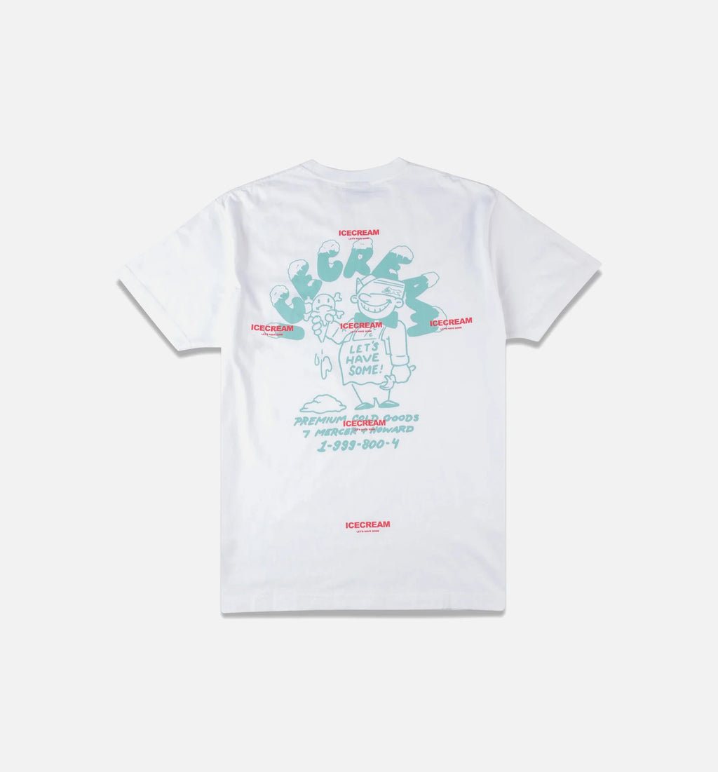 Ice Cream Man Short Sleeve Mens T Shirt White