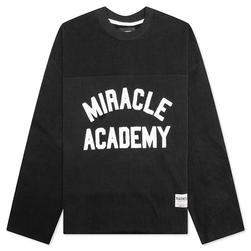 Miracle Academy Varsity L S Shirt Sunfade Black