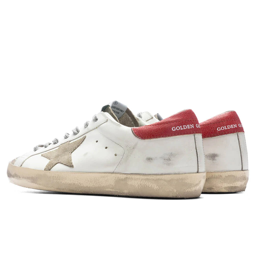 Super Star Sneakers White Taupe Red