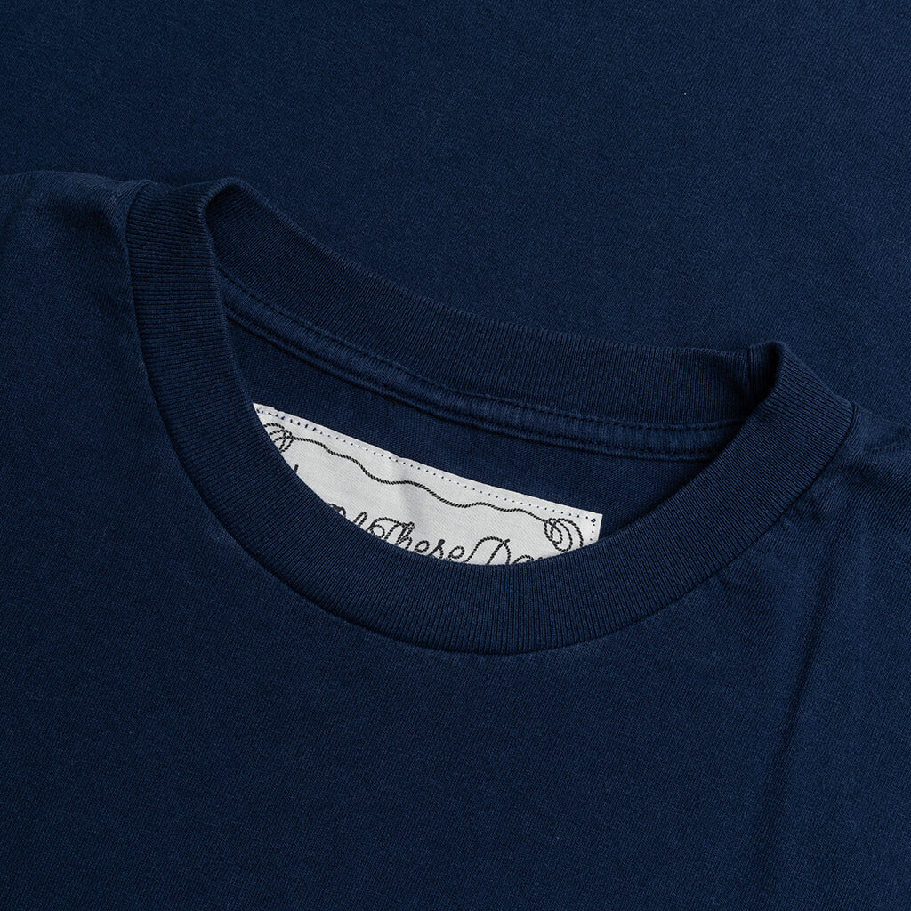 Lucky Number 73 S S T Shirt Sun Faded Navy