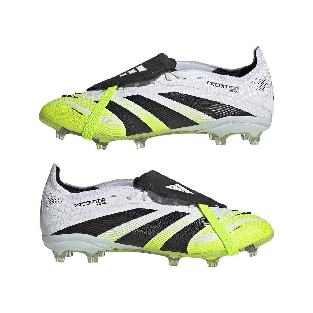 adidas Predator Elite Fold Over Tongue Youth Firm Ground Soccer Cleats White Black