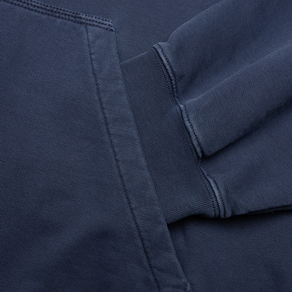 Zip Up Sweat Hoodie Vintage Blue