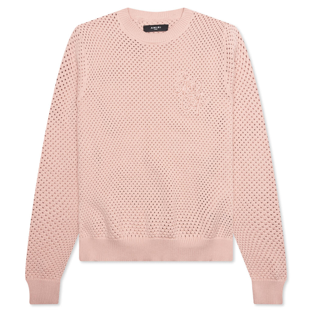 MA Swirl Crochet Crewneck Blush