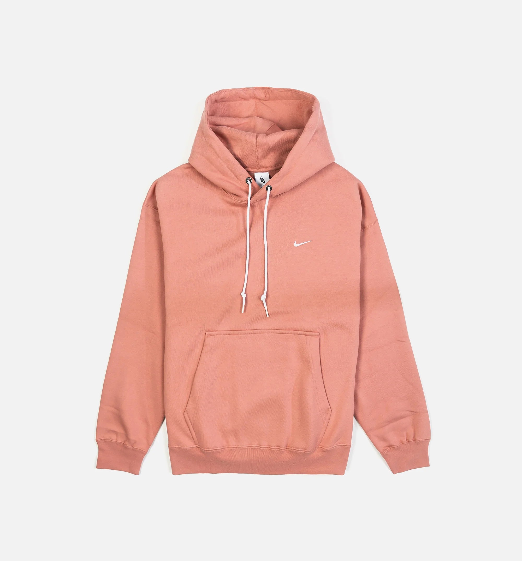 Solo Swoosh Fleece Pullover Mens Hoodie Pink White