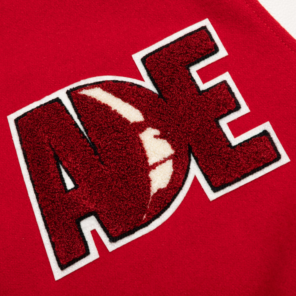 Bape Multi Motif Varsity Jacket Red
