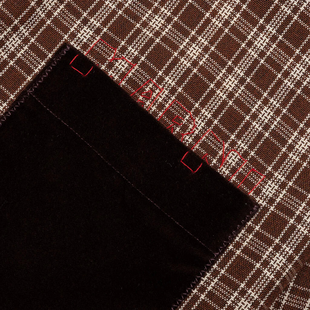 Check Grain De Poudre Wool Shirt Maroon